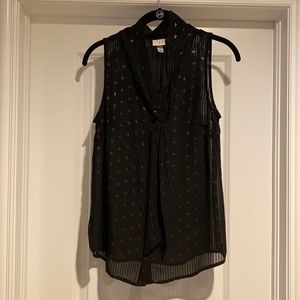 Sleeveless tie neck blouse
